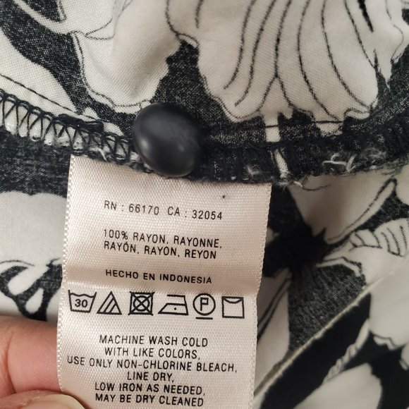 Anthropologie Maeve Black & White Floral Shift Dress Size 8 - Picture 9 of 10